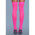 Opaque Nylon Thigh Highs - Hot Pink
