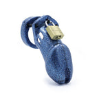 CB-6000 Cock Cage Chastity Kit - Blue Glitter