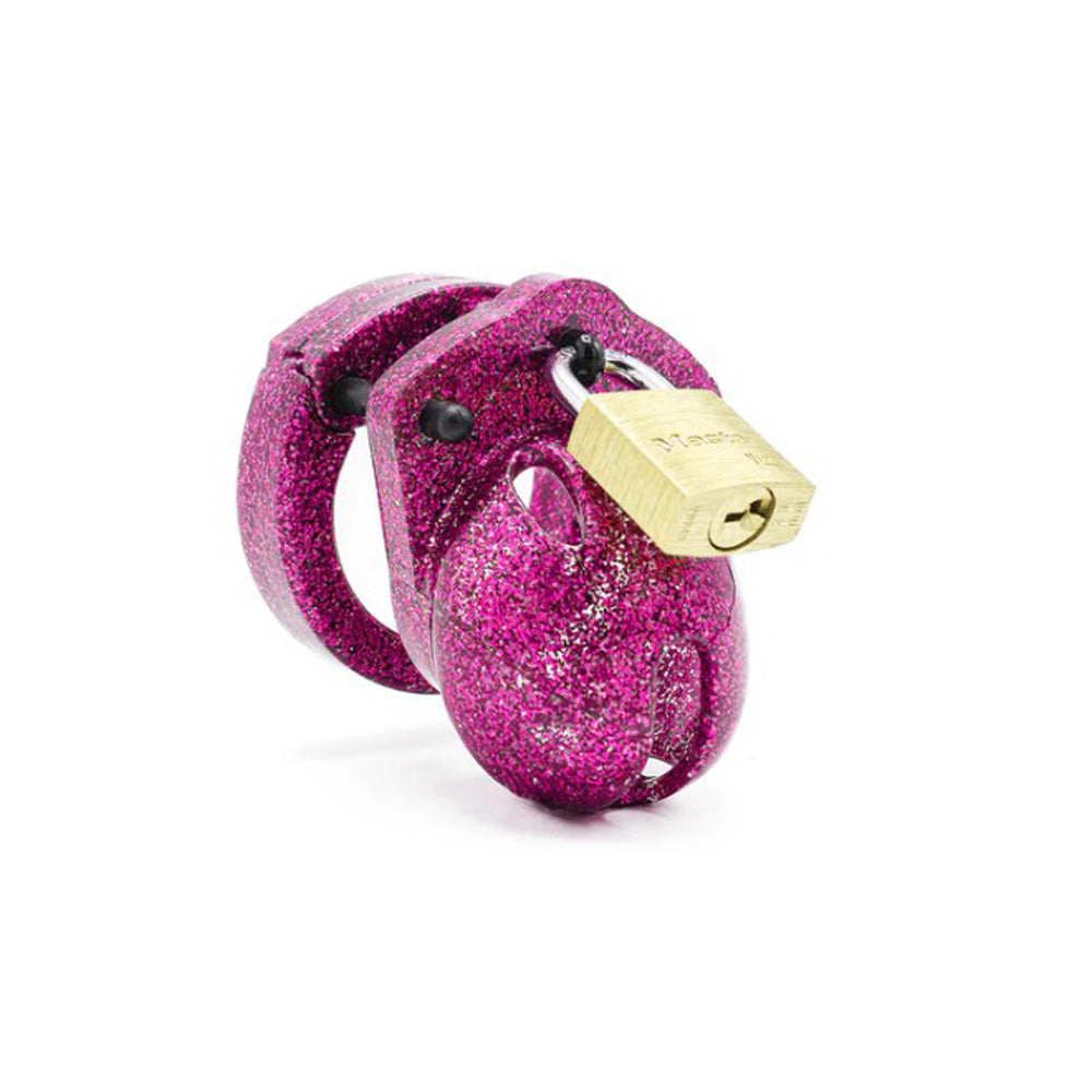 Mini-Me Cock Cage Chastity Kit - Pink Glitter