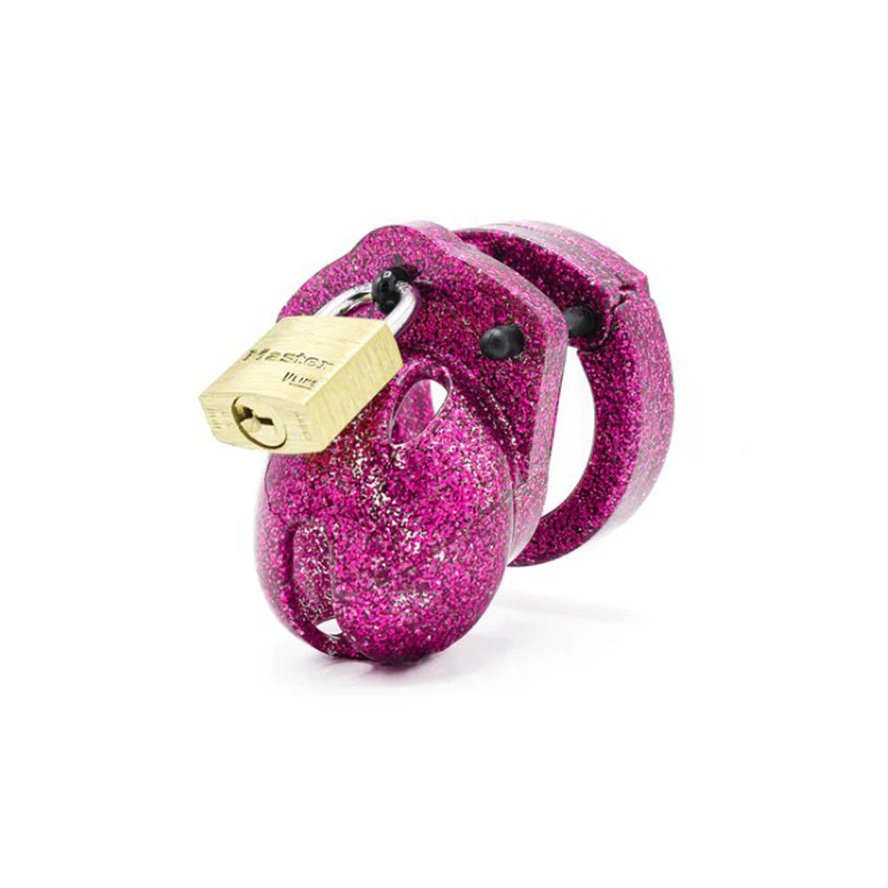 Mini-Me Cock Cage Chastity Kit - Pink Glitter