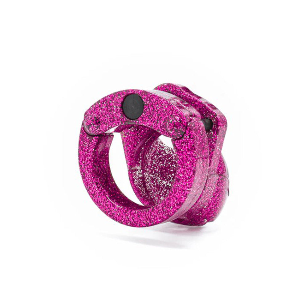 Mini-Me Cock Cage Chastity Kit - Pink Glitter
