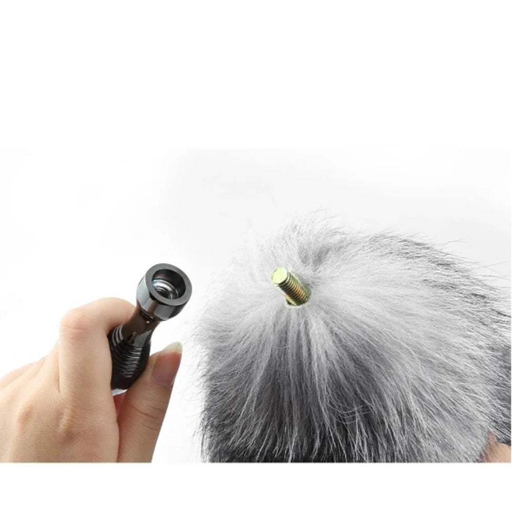 Real Fox Tail Small Tapered Metal Plug