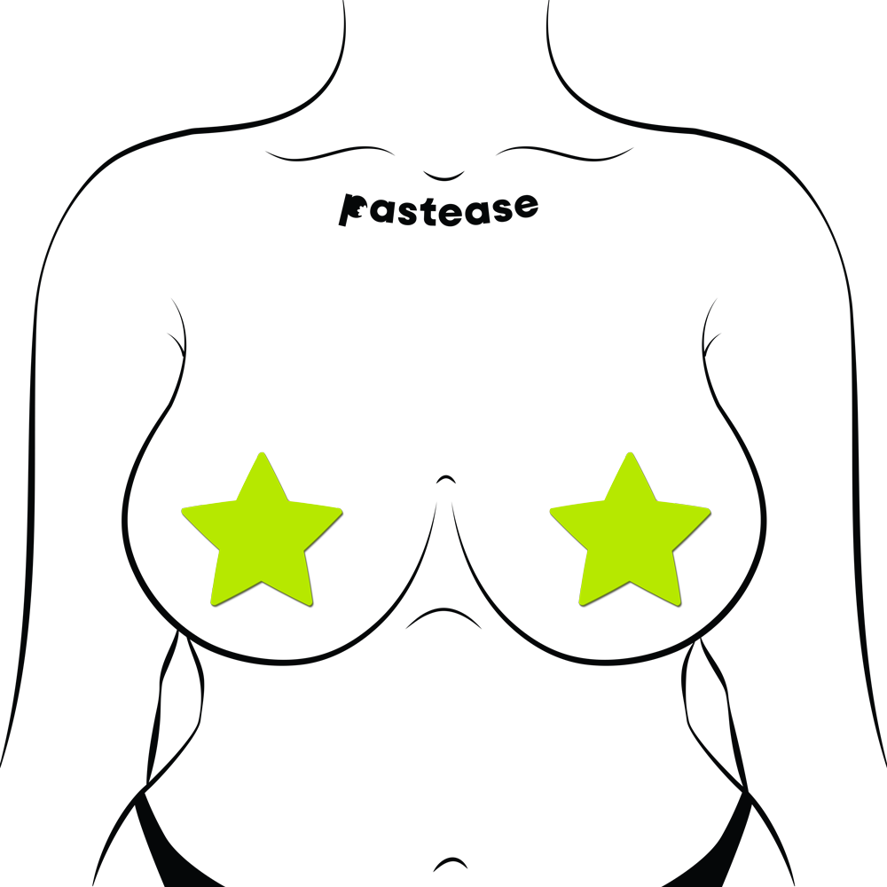 Star Pasties Glow in the Dark Star - Yellow