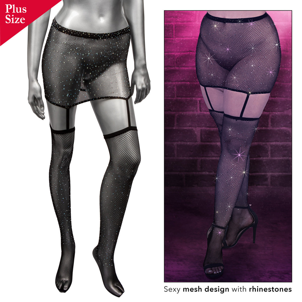 1pc Garter Skirt w Thigh Highs - Plus *