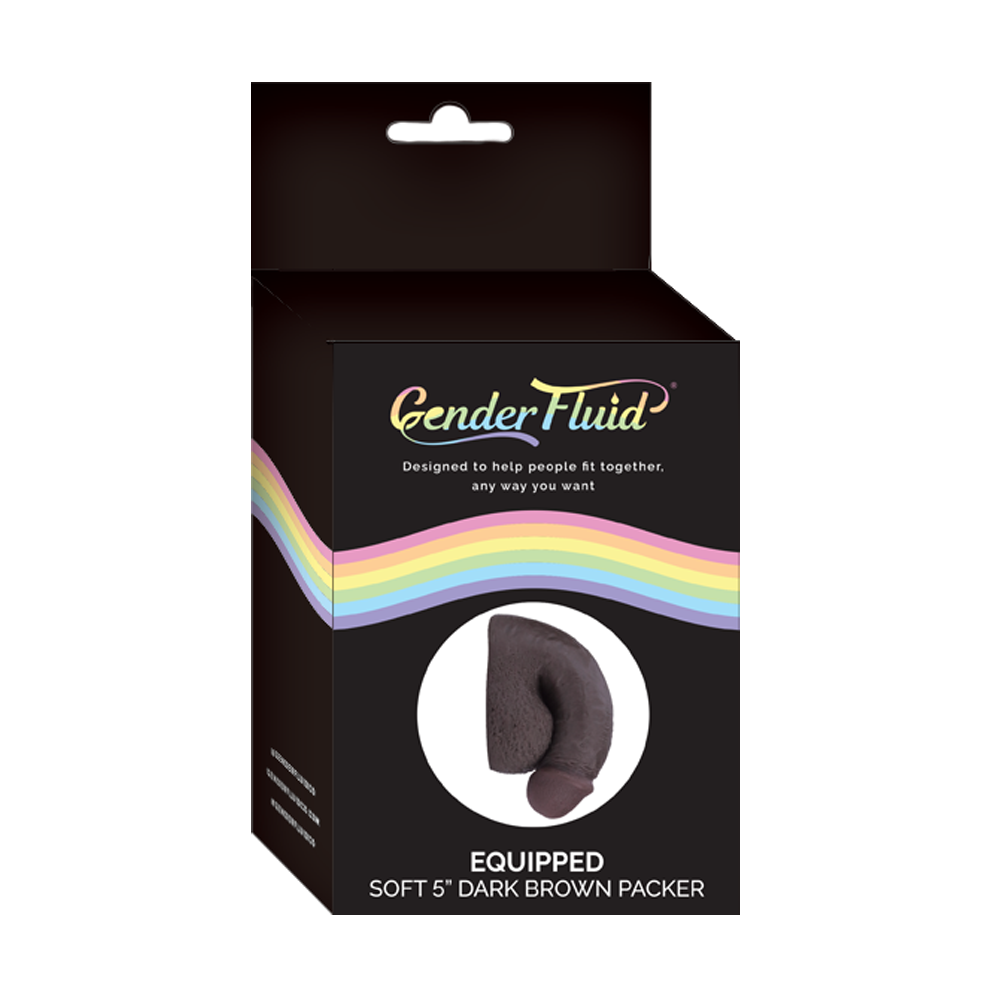 Gender Fluid Soft Packer 5" -Dark Brown*