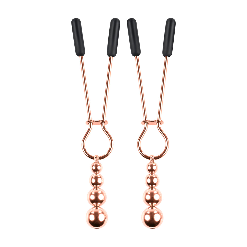 SELOPA - Beaded Nipple Clamps -Rose Gold