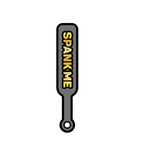 Enamel Pin: Spank Me Paddle - Grey/Gold