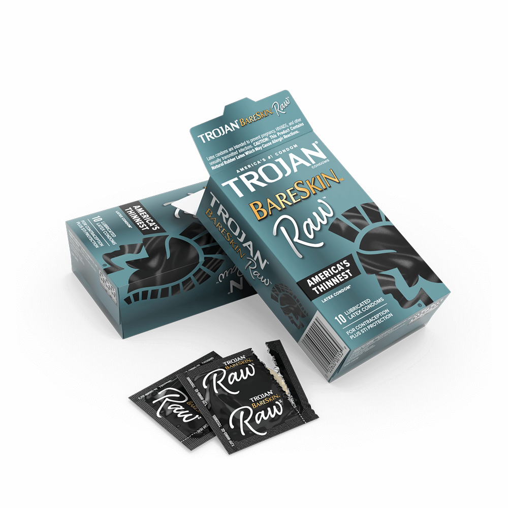 Trojan Bareskin Raw Condoms - 10pk