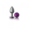 Silver Metal Plug - Round-Purple-Small