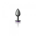 Silver Metal Plug - Round-Purple-Small