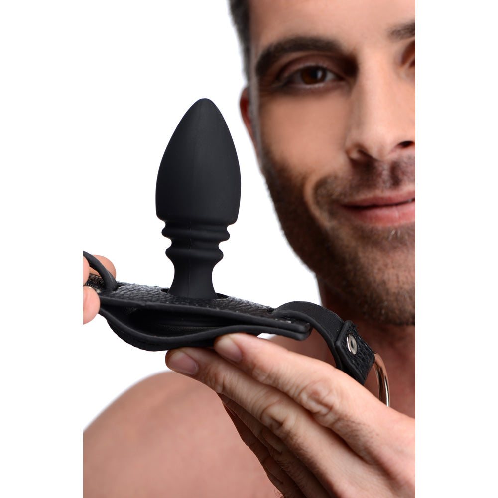Cock Ring Harness w/ Silicone Anal Plug