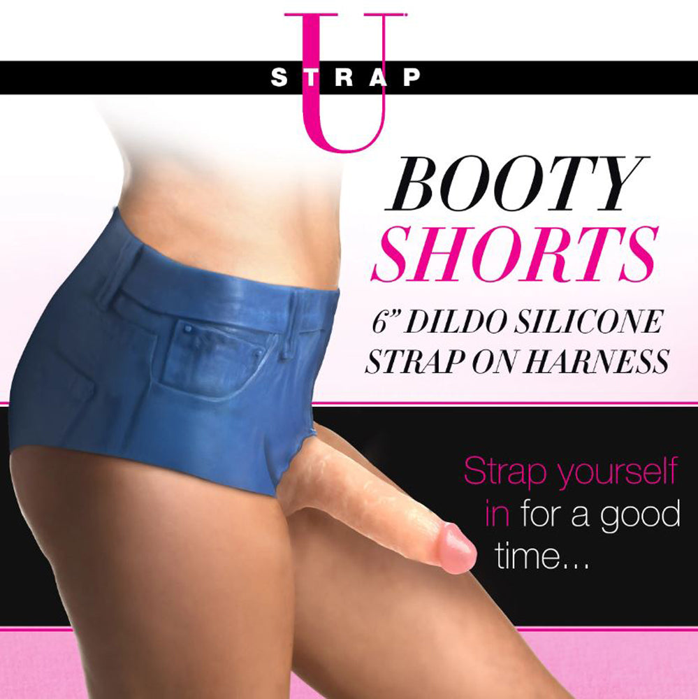 Booty Shorts 6" Dildo Silicone S/O Large