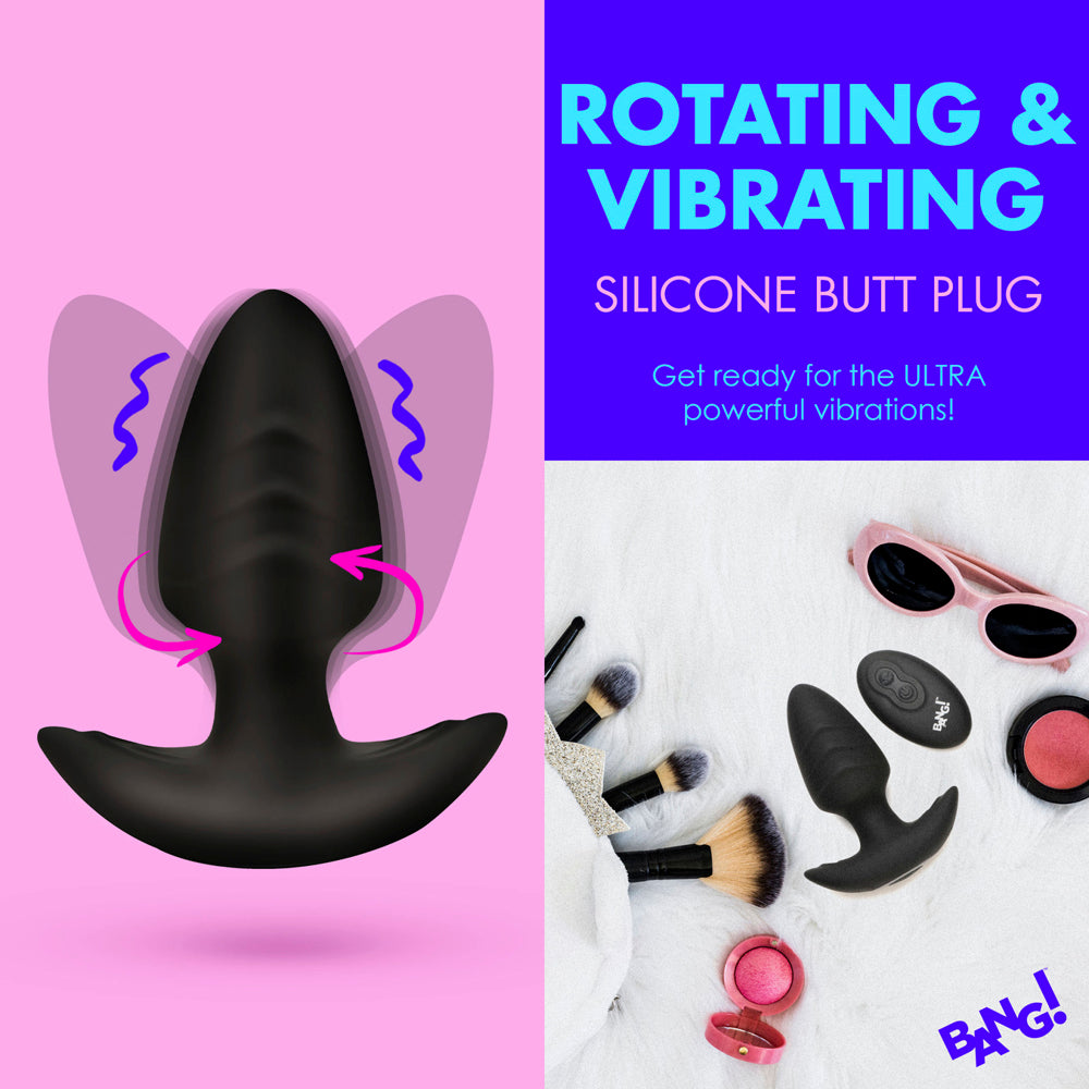 Rotating & Vibrating Silicone Plug w R/C
