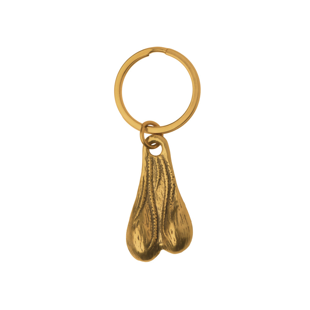 Big Nuts Brass Keychain