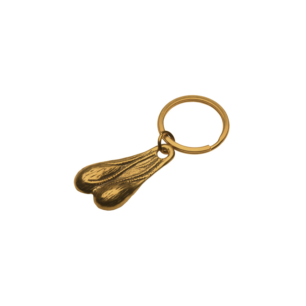 Big Nuts Brass Keychain