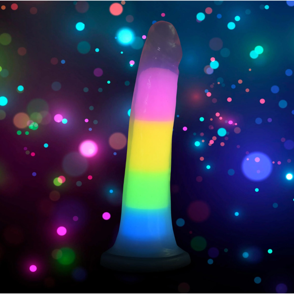 Lollicock 7" GID Rainbow Silicone Dildo*