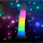 Lollicock 7" GID Rainbow Silicone Dildo*