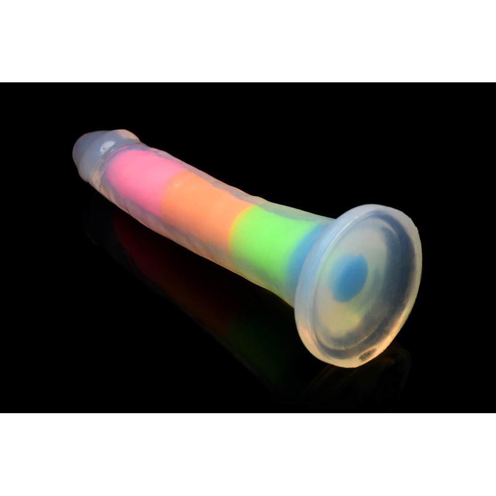Lollicock 7" GID Rainbow Silicone Dildo*