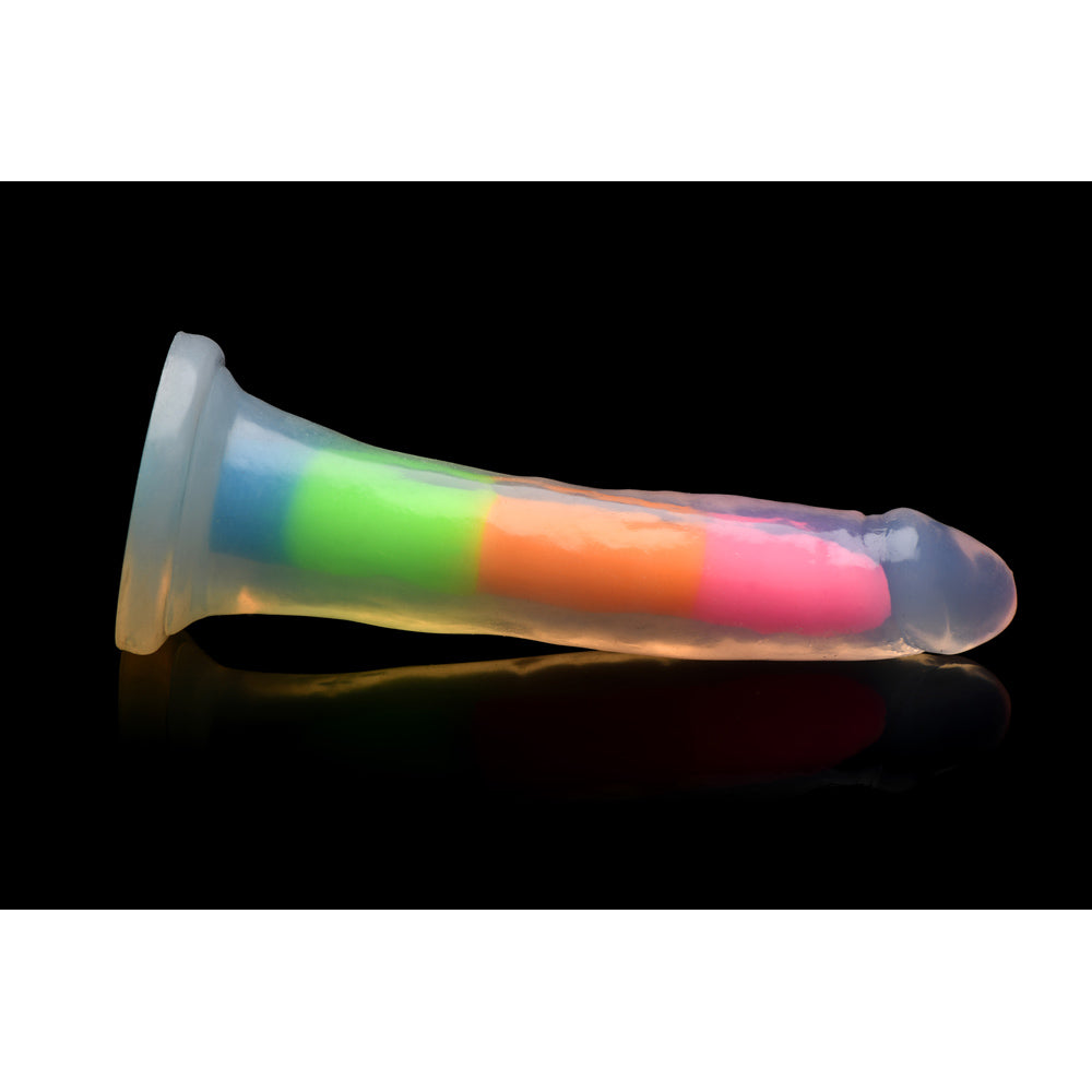 Lollicock 7" GID Rainbow Silicone Dildo*