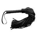 Leather Flogger - Black with Black
