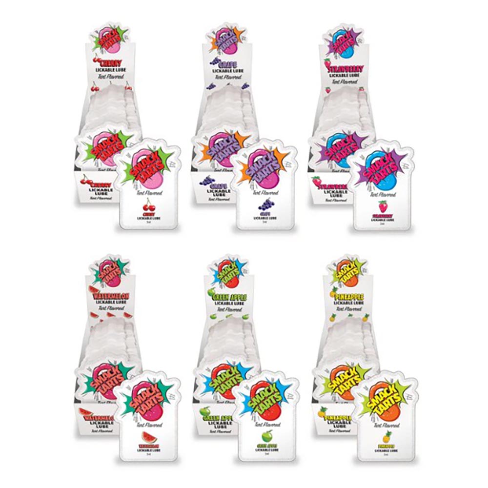 SMACK Tarts - Lickable Flavored Lubricant - Watermelon 3ML Pouch Display of 36 🍉