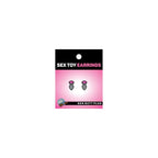 Gem Butt Plug Earrings - Pink/Silver  *