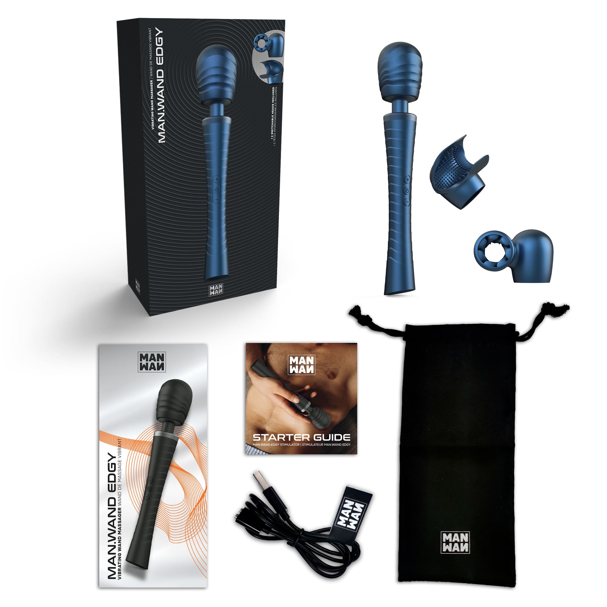 Man.Wand EDGY Vibrating Wand – Stellar Blue