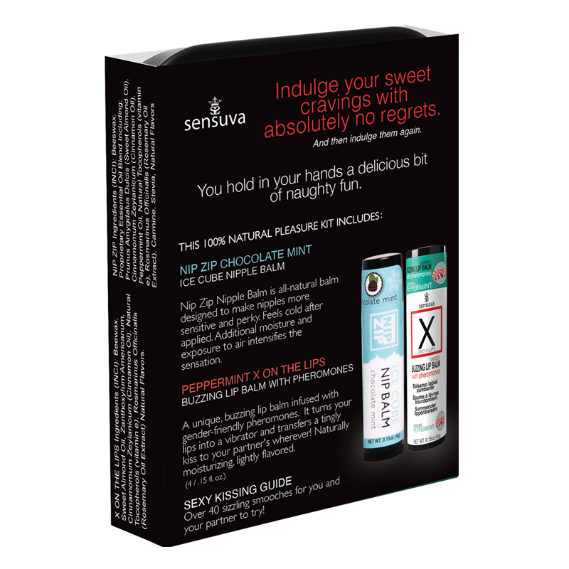 LIPS & NIPS Pleasure Kit Chocolate NipZip + Chocolate Peppermint Limited Edition XBalm+50 Ways to Kiss Guide