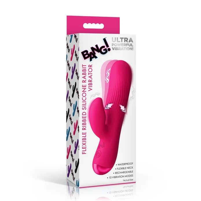 Flexible Ribbed Silicone Rabbit Vibrator