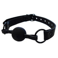 Leather Ball Gag - Black with Black