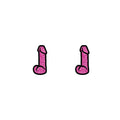 Pink Glitter Dildo Earrings *