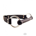 Leather Rubber O-Ring Rod Gag Black