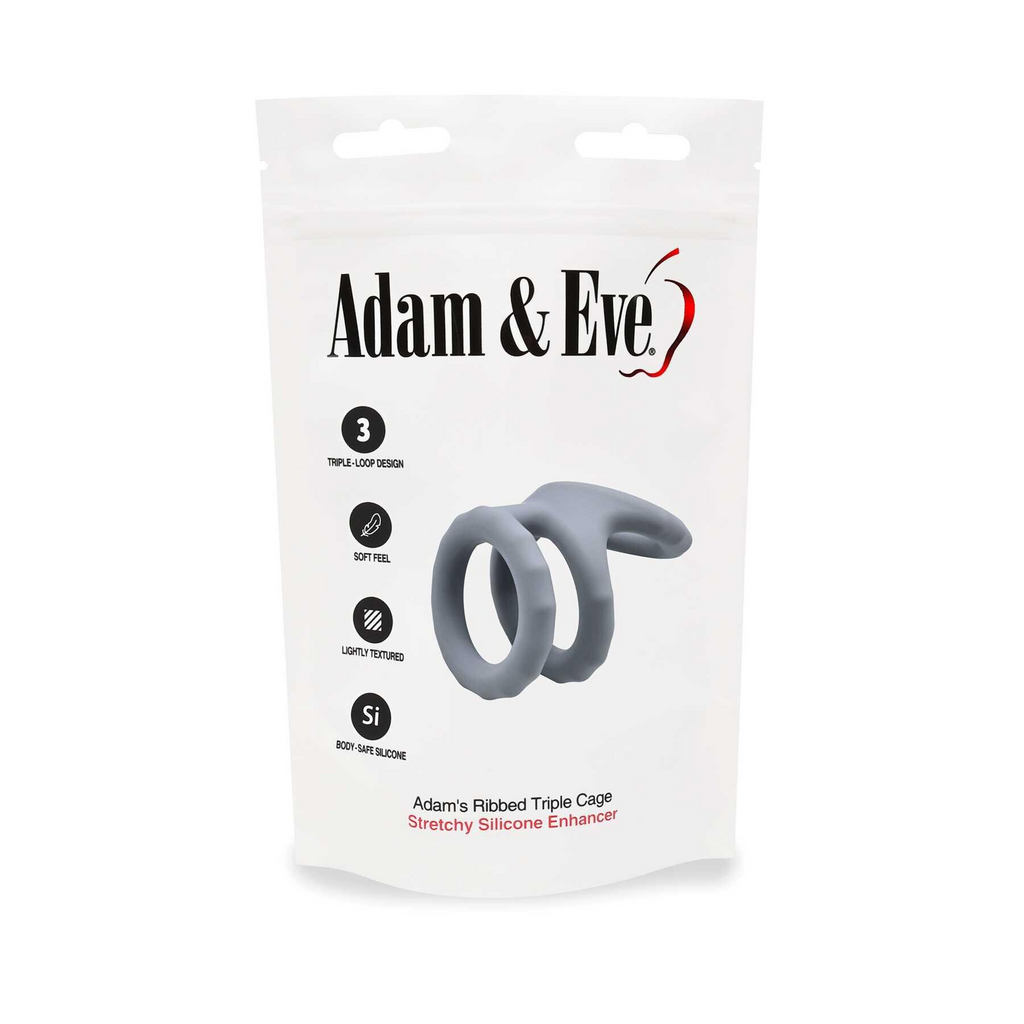 Adam & Eve Adam's Ridged Triple Cage (Bag Packaging)