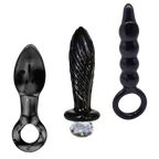 Dark Curiosity Set – All-Glass Anal Plug Trio