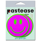 Neon Green Glow-in-the-Dark Pink Smiley Face Breast Pasties