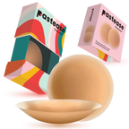 Pastease Everyday® Silicone Reusable Adhesive Nipple Covers w Travel Box - Caramel Tan - Large (D+ cups)