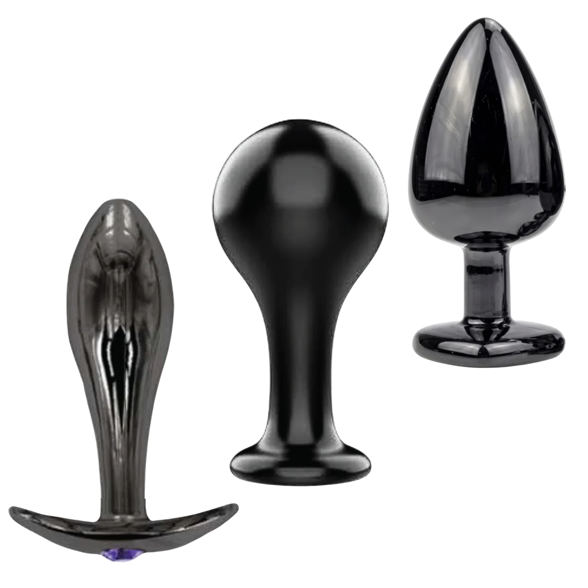 The Bad Decisions Metal Anal Plug Set – T-Bar, Round & Teardrop