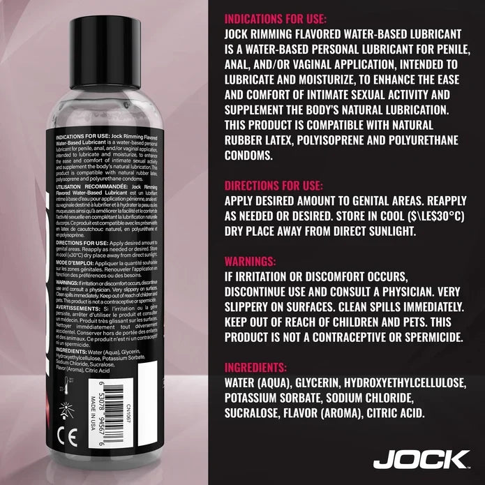 JOCK Rimming Lubricant 8oz - Cherry