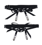 Laced Up Garters - Black