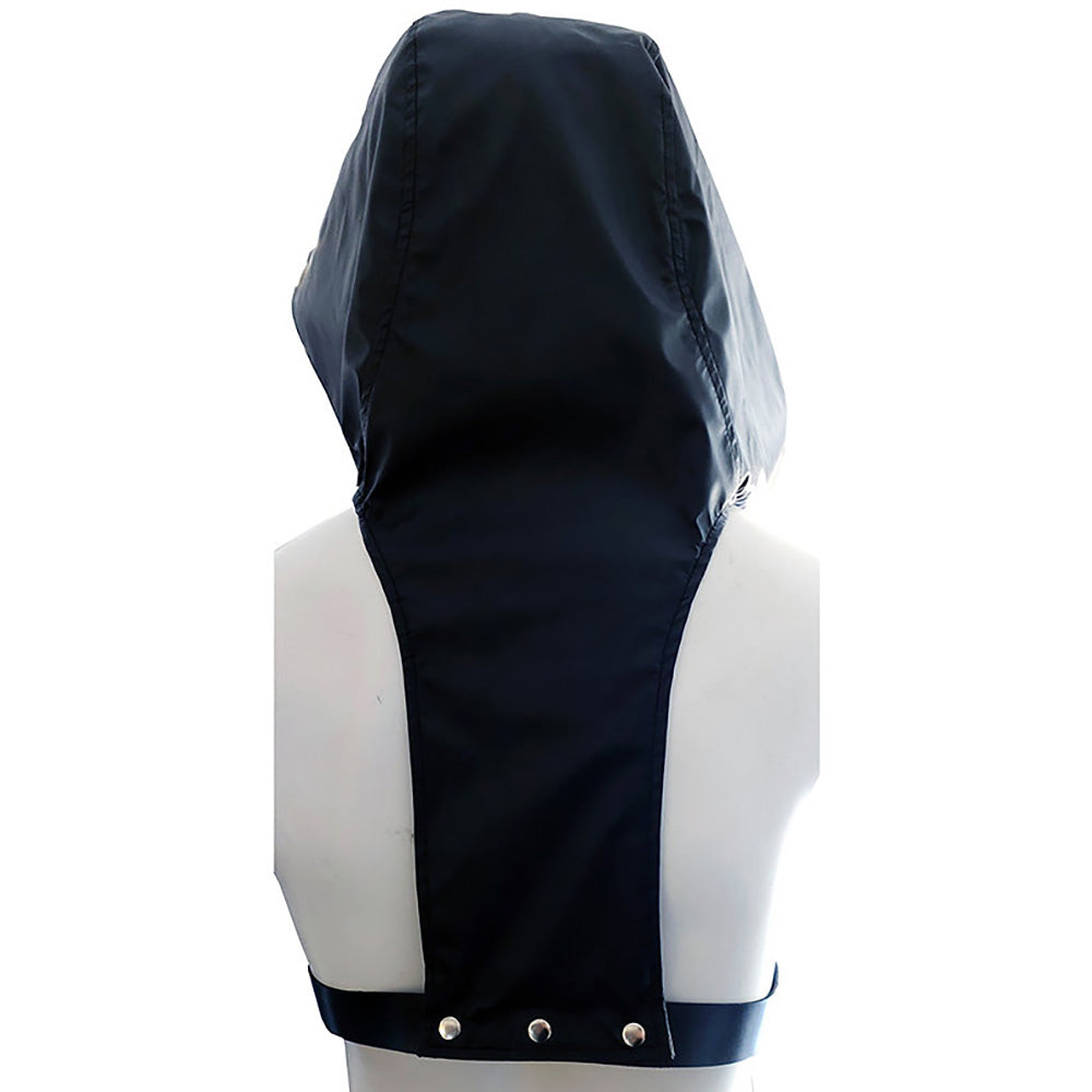 Faux Leather Hoody Harness With Leather Strap - One Size