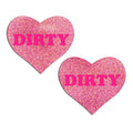 'DIRTY' Heart Pasties - Pink on Pink