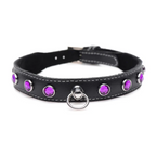 Royal Vixen Leather Choker Rhinestones