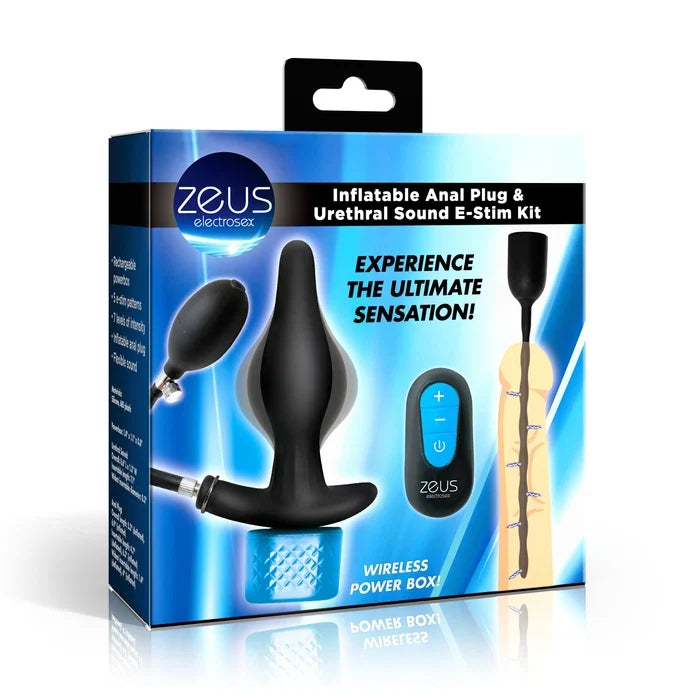 Inflatable Anal Plug & Urethral Sound E-Stim Kit w/remote