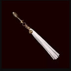 Detachable White Flogger-Tail Plug Kit with Rose-shape Plug