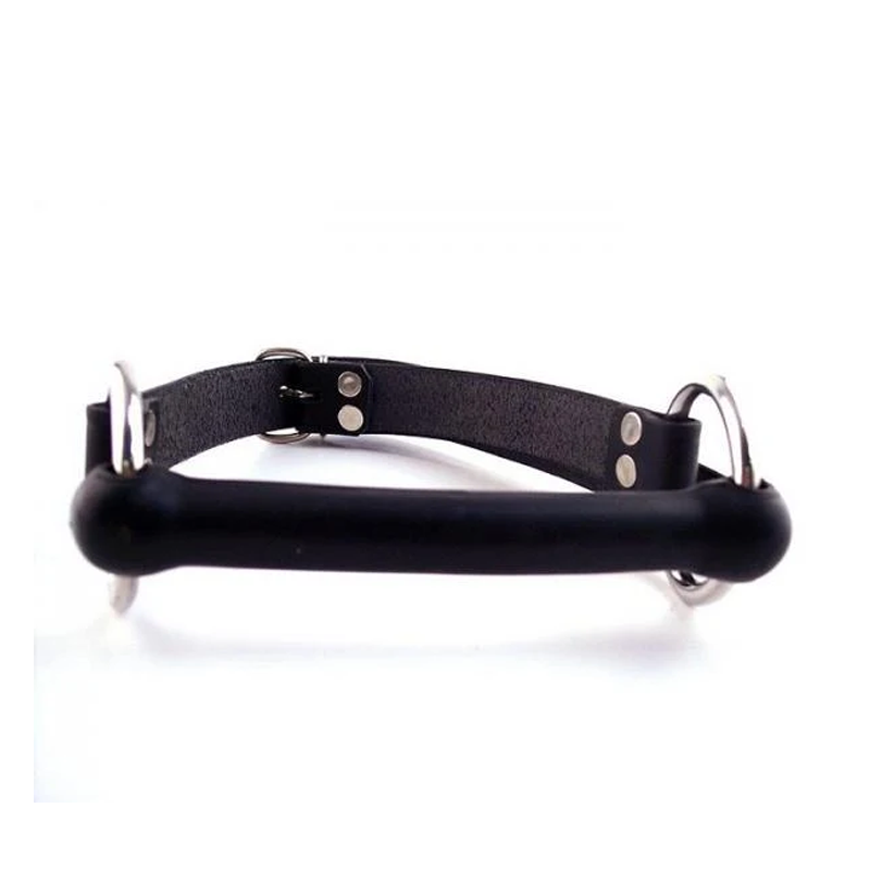 Leather Rubber O-Ring Rod Gag Black
