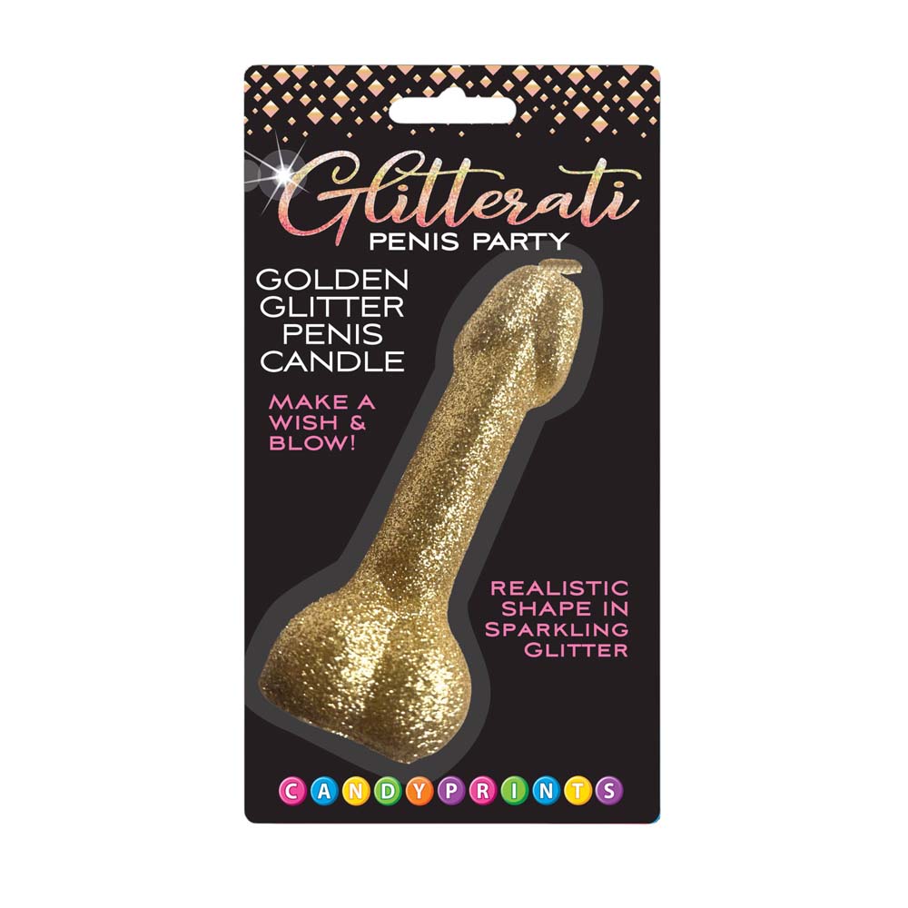 Gold Glitter Penis Candle 4"