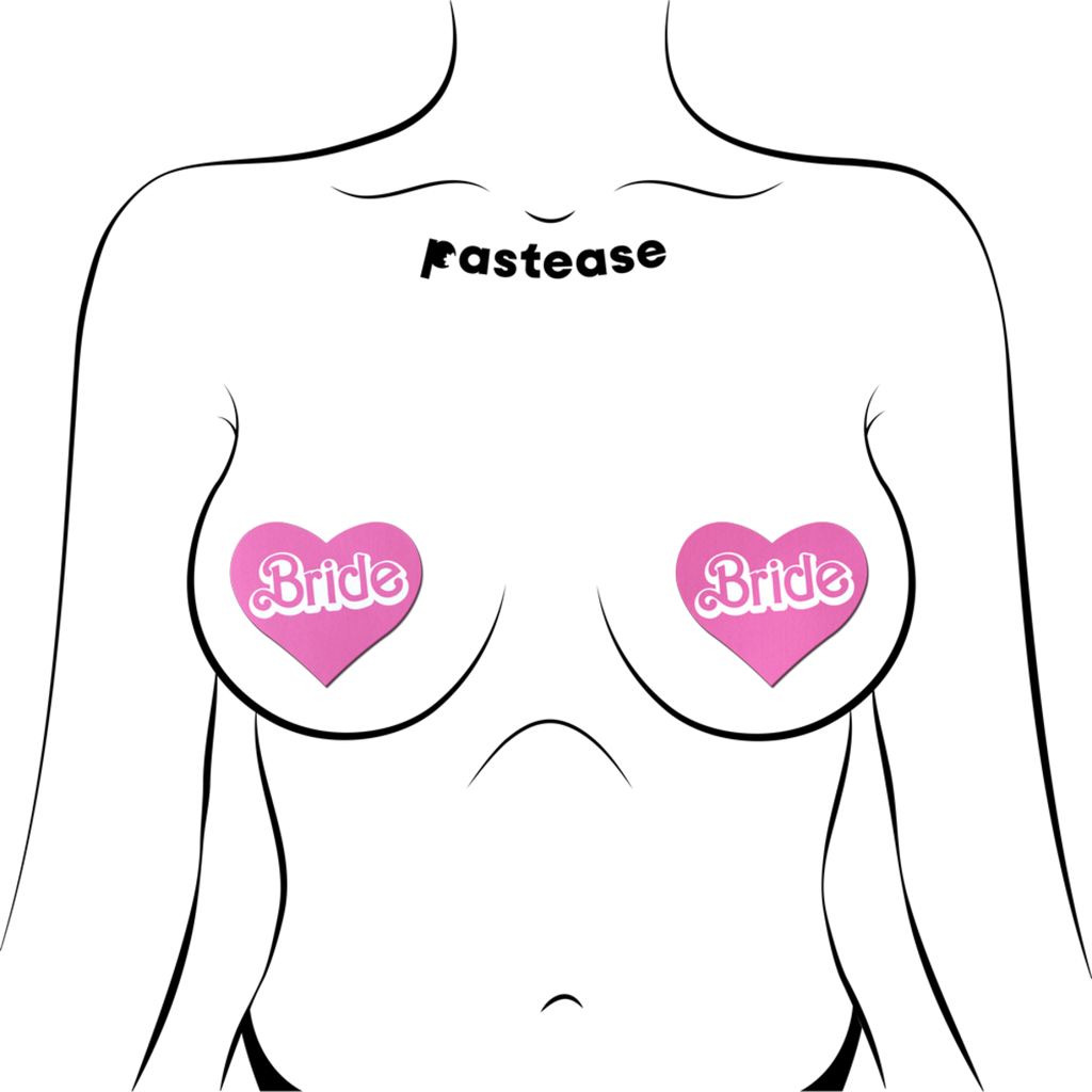 'Bride' Doll Pasties Pink Iconic Heart