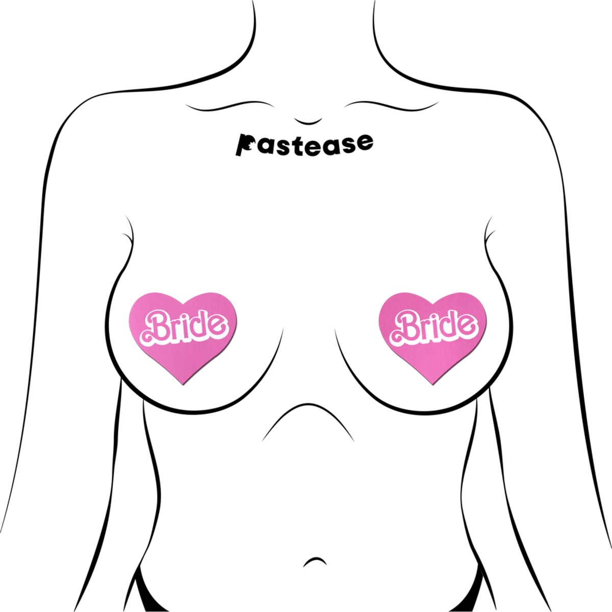 'Bride' Doll Pasties Pink Iconic Heart